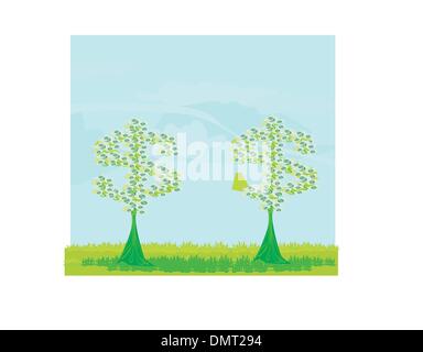 Il denaro cresce sugli alberi - scheda astratto Illustrazione Vettoriale
