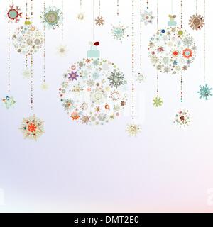 Stilizzato e palle di Natale, in beige. EPS 8 Illustrazione Vettoriale