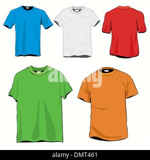 Colore T-shirts impostato Illustrazione Vettoriale