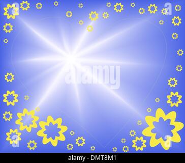 Abstract sfondo blu con cuore Illustrazione Vettoriale