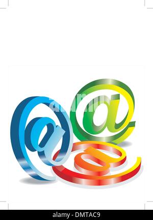 Impostare il vettore e icone di posta elettronica Illustrazione Vettoriale