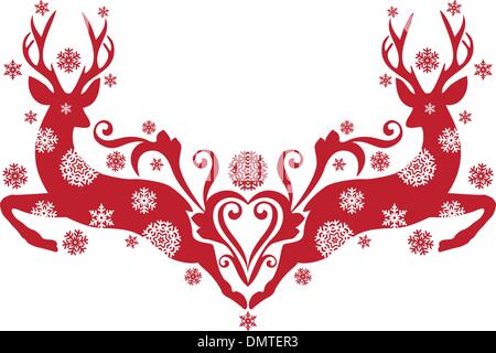 Natale cervi, vettore Illustrazione Vettoriale