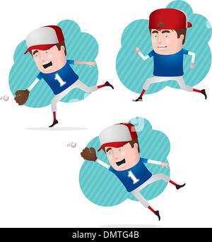 Giocatore di baseball in azione Illustrazione Vettoriale