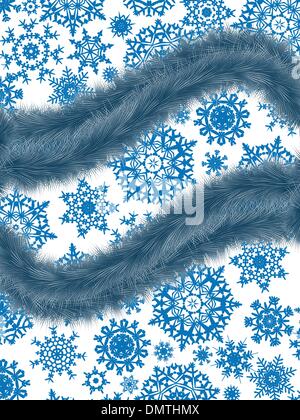 Scheda di Natale con i fiocchi di neve sullo sfondo. EPS 8 Illustrazione Vettoriale