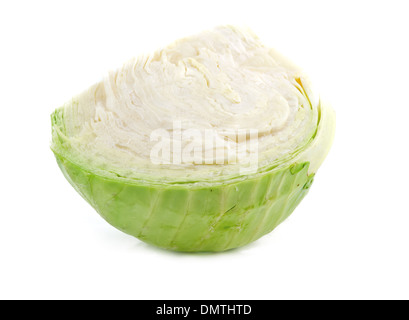 Parte cavolo verde isolato su bianco Foto Stock
