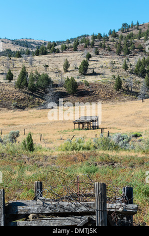 Magazzino rifugio nelle colline dipinte di unità di John Day Fossil Beds National Monument Foto Stock