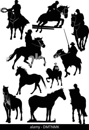 Dieci sagome di cavalli. Illustrazione Vettoriale Illustrazione Vettoriale
