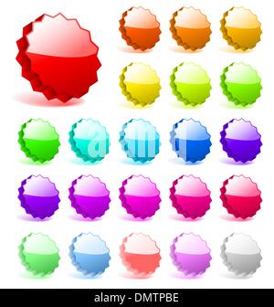 Set di 3D di forme vettoriali con riflessi e ombre. Perfetta fo Illustrazione Vettoriale