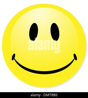 Vettore giallo smiley emoticon. Perfetto per icona, pulsante, badge. Illustrazione Vettoriale