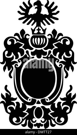 Il vettore medievale scudo araldico Illustrazione Vettoriale
