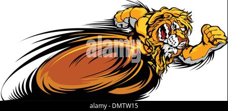 Racing Lion mascotte Graphic immagine vettoriale Illustrazione Vettoriale