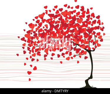 Il giorno di San Valentino abstract con struttura ad albero Illustrazione Vettoriale