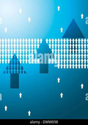 Frecce sfondo blu Illustrazione Vettoriale