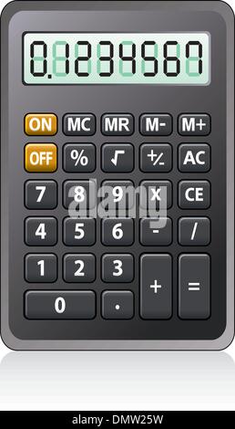 Vettore calcolatrice nero Illustrazione Vettoriale