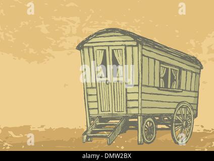 Gypsy Caravan carro Illustrazione Vettoriale