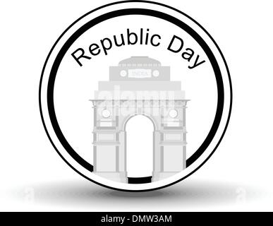 Illustrazione vettoriale di un timbro con testo il giorno della Repubblica un Illustrazione Vettoriale