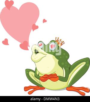 Frog Prince in attesa di essere baciato Illustrazione Vettoriale