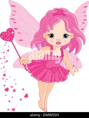 Piccolo Grazioso baby Love fairy Illustrazione Vettoriale