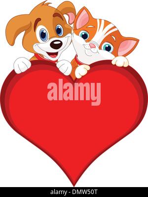 Valentino di cane e di gatto segno Illustrazione Vettoriale