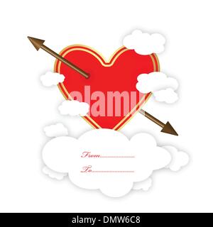 Cuore e nuvole Illustrazione Vettoriale