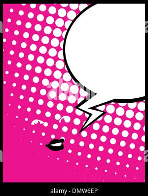 Discorso bolla pop art donna Illustrazione Vettoriale