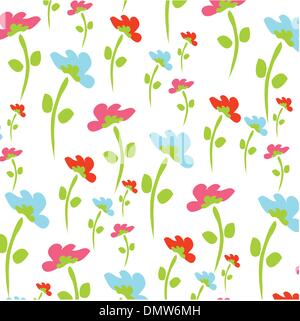 Fiori disegnati a mano su sfondo bianco Illustrazione Vettoriale