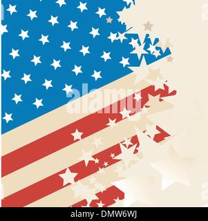 Bandiera americana con grunge stelle Illustrazione Vettoriale