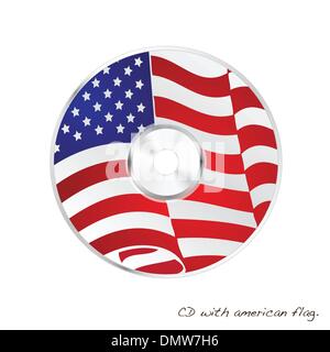 CD con bandiera americana design Illustrazione Vettoriale
