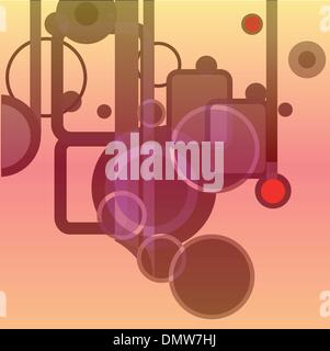 Cerchi e strisce sul gradiente dello sfondo Illustrazione Vettoriale