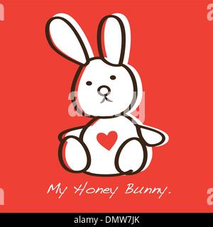 Il miele bunny valentine Illustrazione Vettoriale