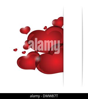 Lettera romantica con graziosi cuori Illustrazione Vettoriale