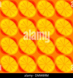 Modello retrò con le fette di limone Illustrazione Vettoriale