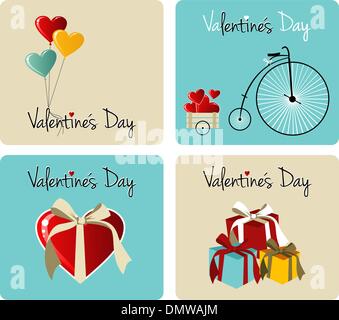 Il giorno di San Valentino biglietto di auguri insieme Illustrazione Vettoriale