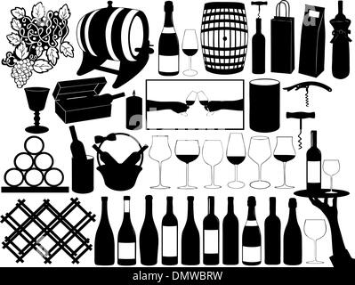 Set vino Illustrazione Vettoriale