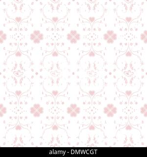 Modello senza giunture dei cuori e floreale Illustrazione Vettoriale