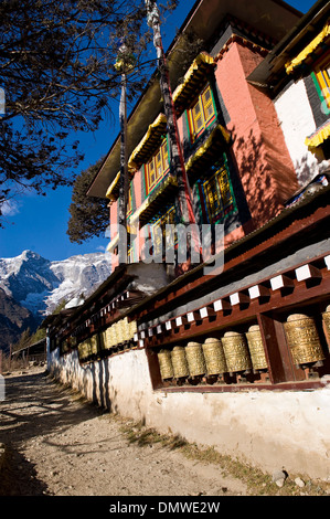 Namche Gompa (monastero), Namche Bazaar, Solu Khumbu Regione, Himalaya, Nepal Foto Stock