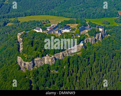 Fortezza Königstein, Saxon Switzerland-East Monti Metalliferi, Bassa Sassonia, Germania Foto Stock