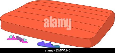 Materasso e pantofole Illustrazione Vettoriale