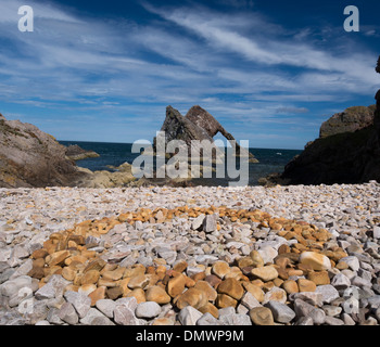 Archetto e violino portknockie rock moray Foto Stock