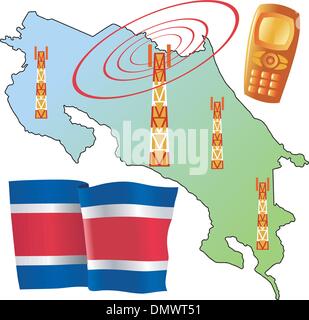 Connessione mobile del Costa Rica Illustrazione Vettoriale