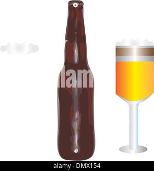 Bottiglia di birra e bicchieri Illustrazione Vettoriale