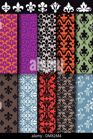 Seamless pattern barocca, vettore Illustrazione Vettoriale