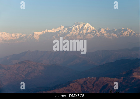 Vista da Gorkha, colline occidentali, Nepal Foto Stock