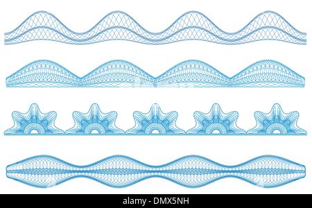 Arabescato frontiere, vector pattern per la moneta, certificato o d Illustrazione Vettoriale