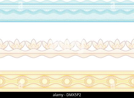 Arabescato frontiere, vector pattern per la moneta, certificato o d Illustrazione Vettoriale