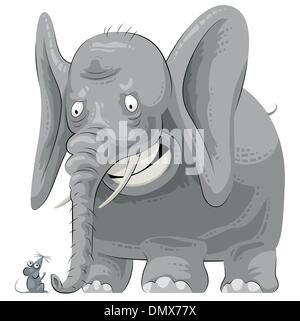 Elefante spaventato Illustrazione Vettoriale