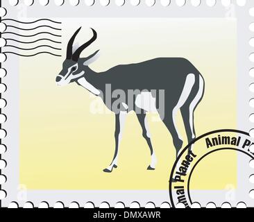 Timbro del vettore con l immagine di una gazzella Illustrazione Vettoriale