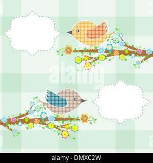 Un uccello che parla con un discorso bolla Illustrazione Vettoriale