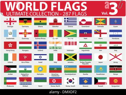 Bandiere del mondo - Ultimate Collection - 287 flags - Volume 3 Illustrazione Vettoriale