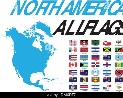 Nord America tutti i flag Illustrazione Vettoriale